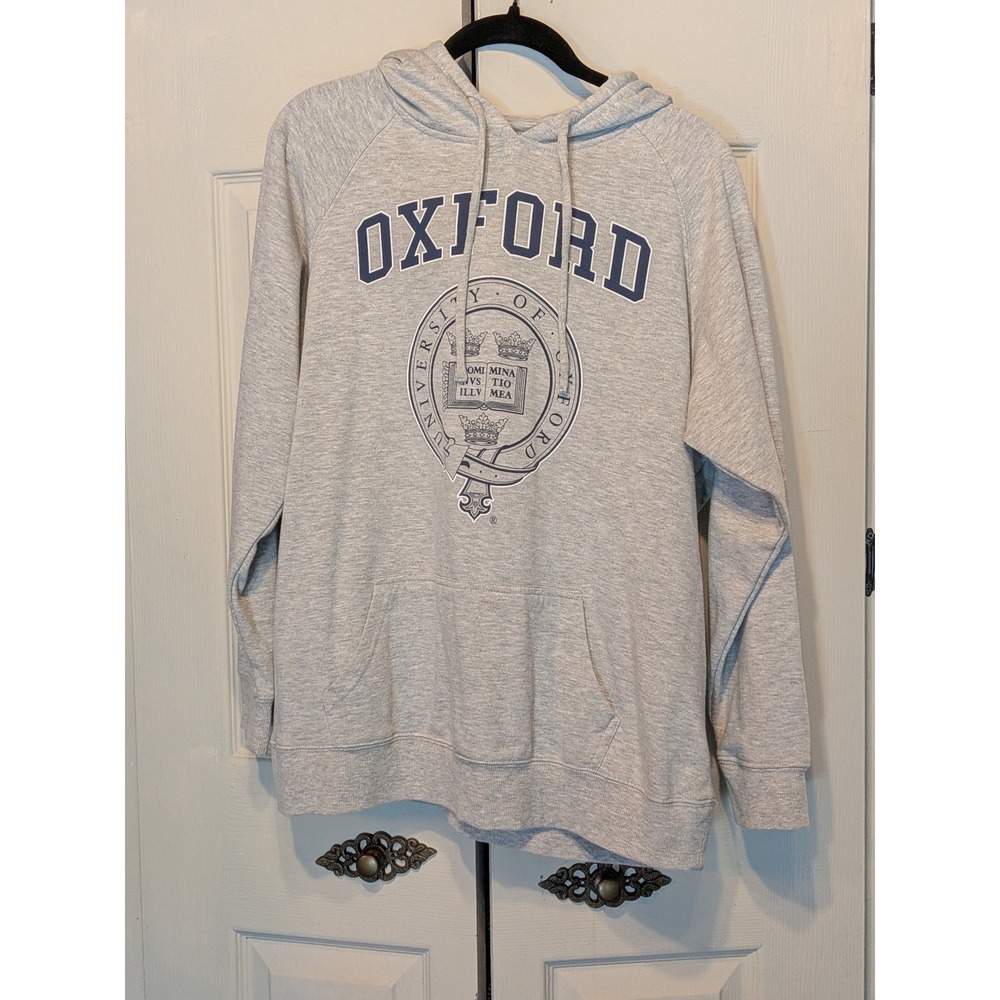 Official University of Oxford Grey Crest Hoodie Sweatshirt Size 1 Heather Gray